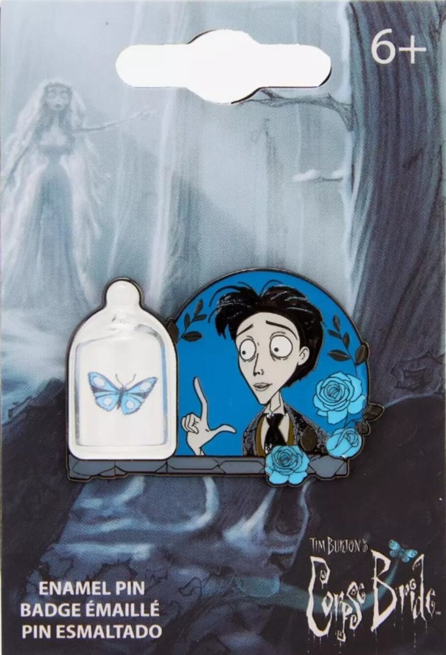 Loungefly Corpse Bride Victor & Butterfly Enamel Pin | NEW